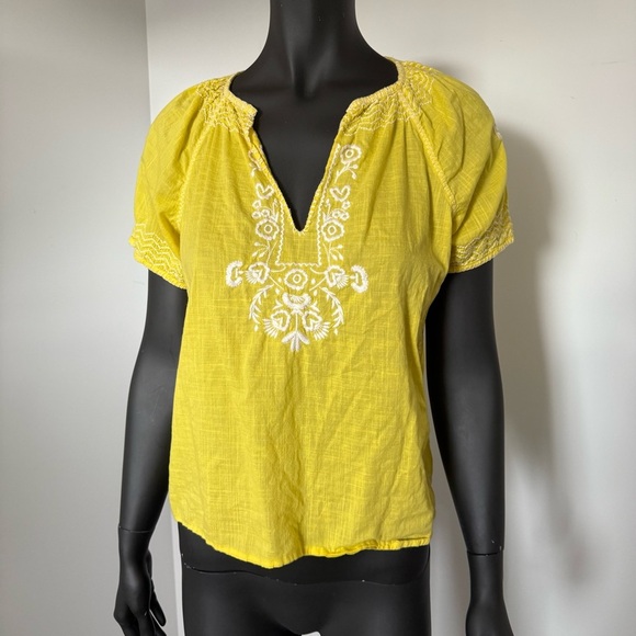 ☁️ J.Crew Embroidered Cotton Peasant Blouse – Size M - Picture 1 of 6